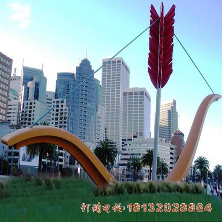 城市不锈钢大型弓箭雕塑