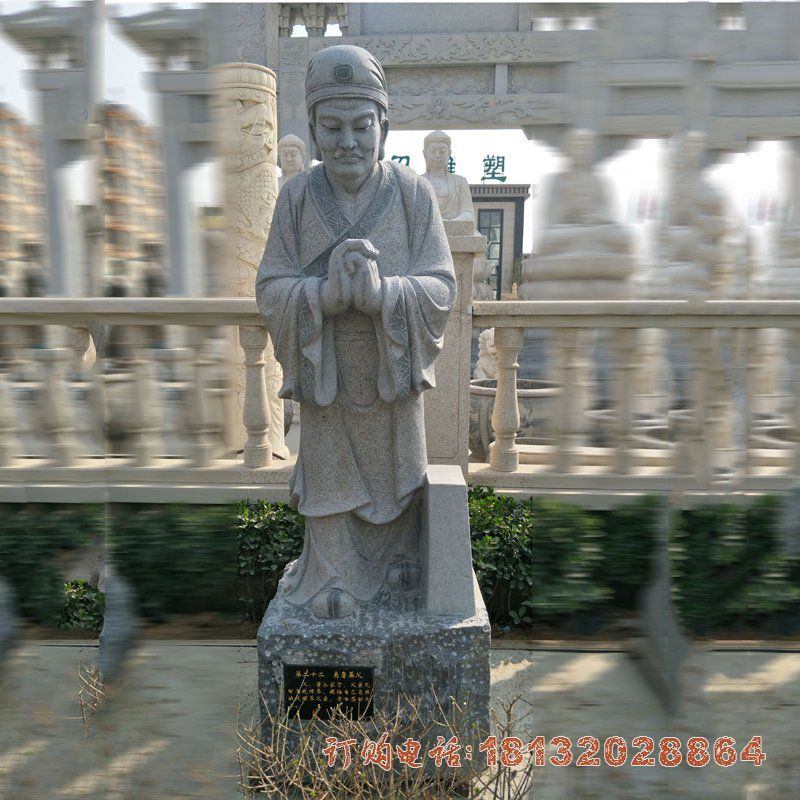 二十四孝人物石雕，青石古代人物雕塑 (4)