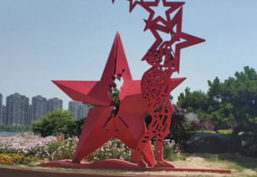 江西某公园不锈钢五角星雕塑项目