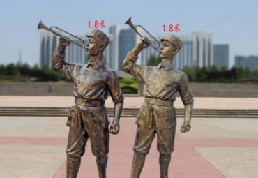 湖南某景区吹军号红军铜雕项目