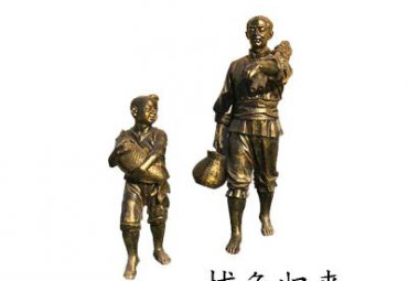 福建某公园捕鱼人物铜雕项目