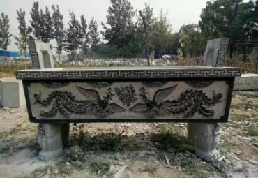 辽宁某寺庙凤凰浮雕香炉石雕案例