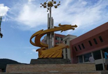 四川绵阳外国语学院不锈钢抽象龙雕塑案例