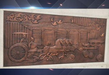 陕西某酒店古代马车人物铜浮雕案例