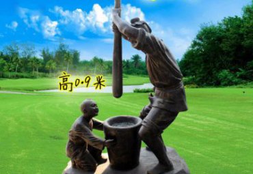 四川某景区打糍粑人物铜雕项目