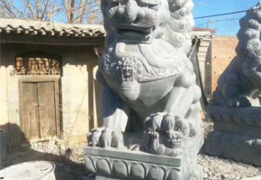 辽宁某企业门口石雕狮子项目