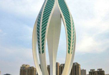 辽宁某县城广场不锈钢大型抽象叶子雕塑工程