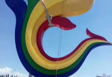 甘肃某广场不锈钢抽象彩色凤凰雕塑工程