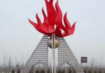 河南某广场不锈钢圣火景观雕塑项目